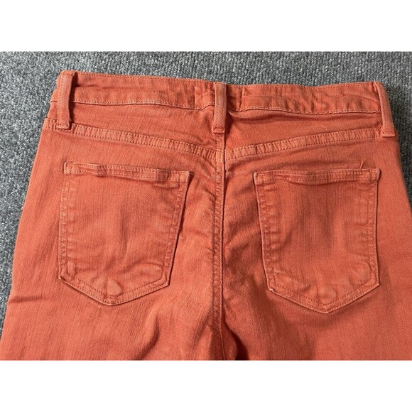 Just Black Jeans Womens Size 27 Orange Mid Rise Straight Leg Stretch Raw Hem USA - Picture 5 of 8